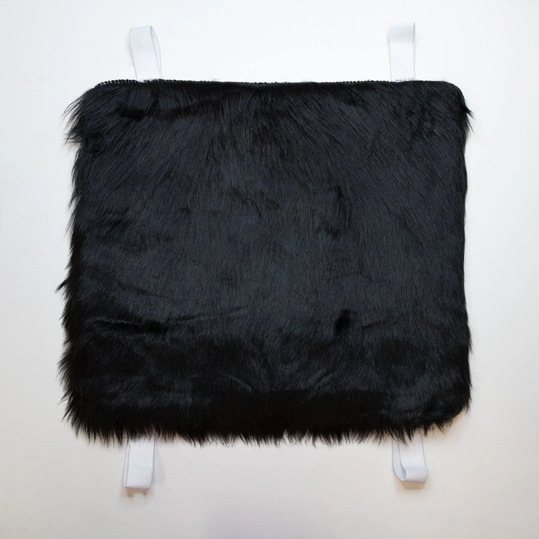 Faux Sheepskin Front Seat Covers - Black (1 Pair) - Image 4