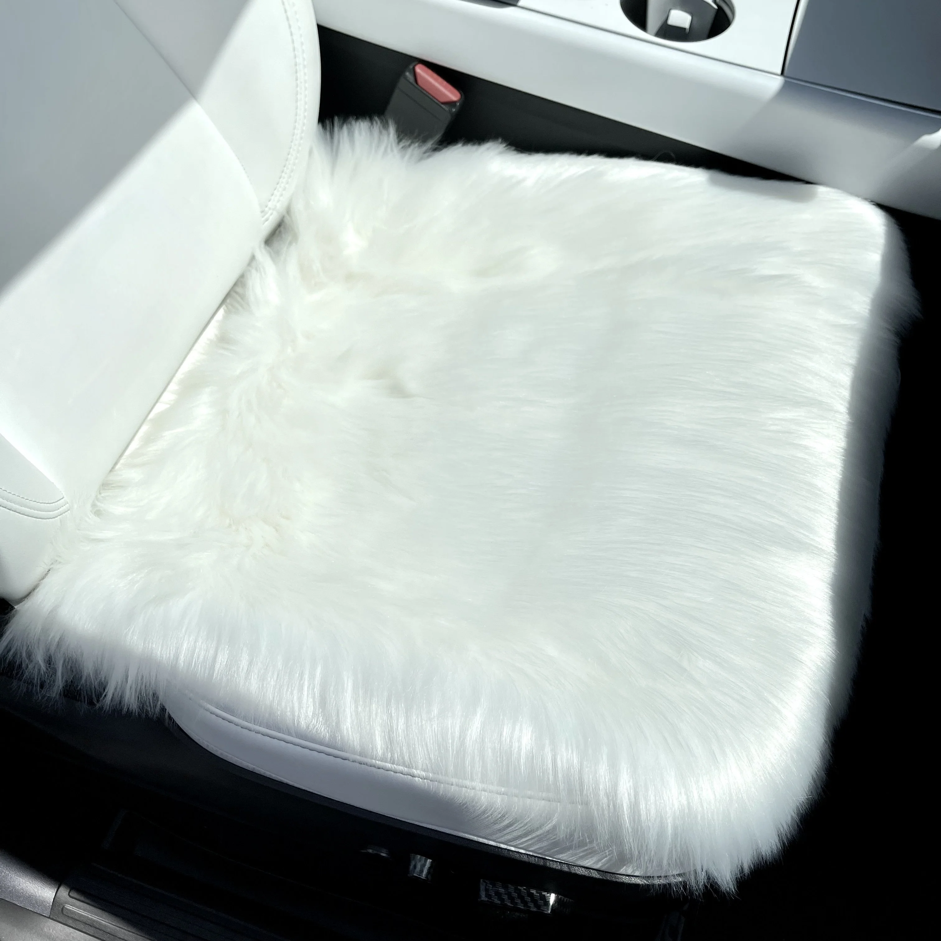 Faux Sheepskin Seat Covers, Headrests, & Pillows Front & Rear - Black (SET OF 7) - Image 8