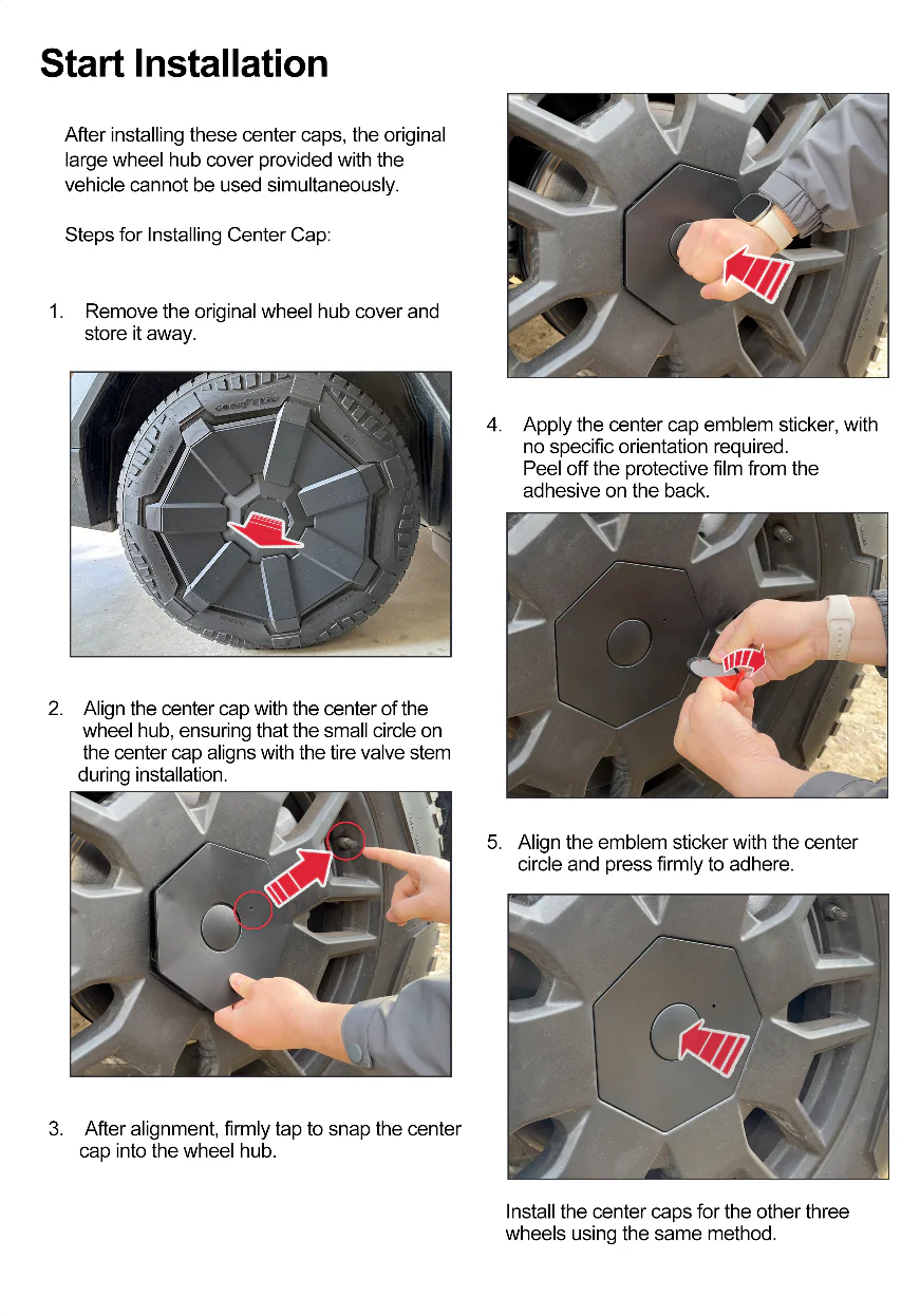 Cybertruck Heptagon Center Wheel Caps & Lug Nut Covers (Set of 4) - Version 1.0 - Image 20