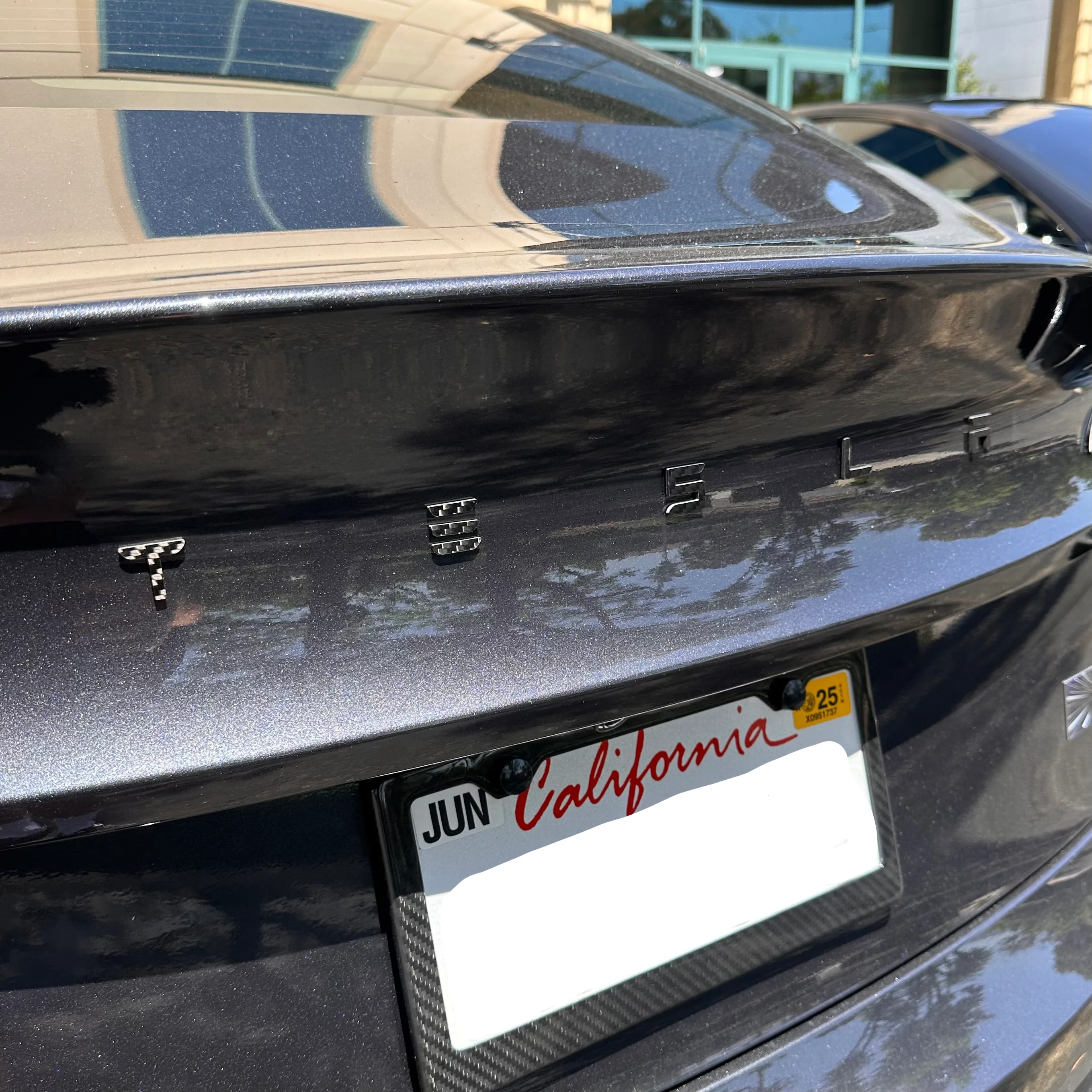 T-E-S-L-A Tailgate Emblem - Real Molded Carbon Fiber - Image 4