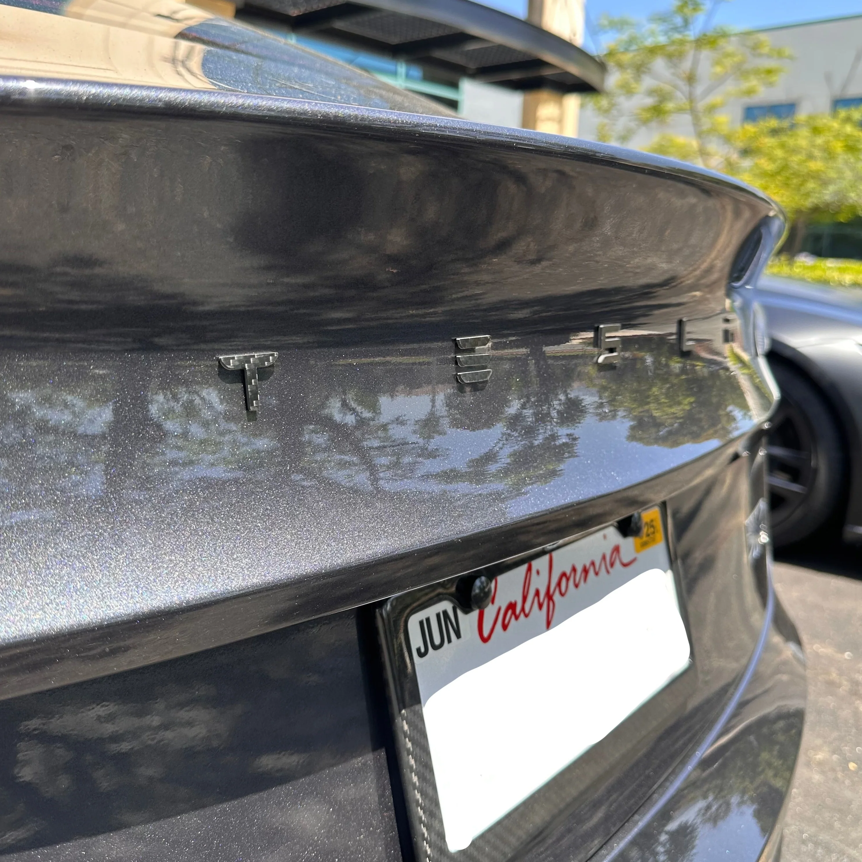 T-E-S-L-A Tailgate Emblem - Real Molded Carbon Fiber - Image 6