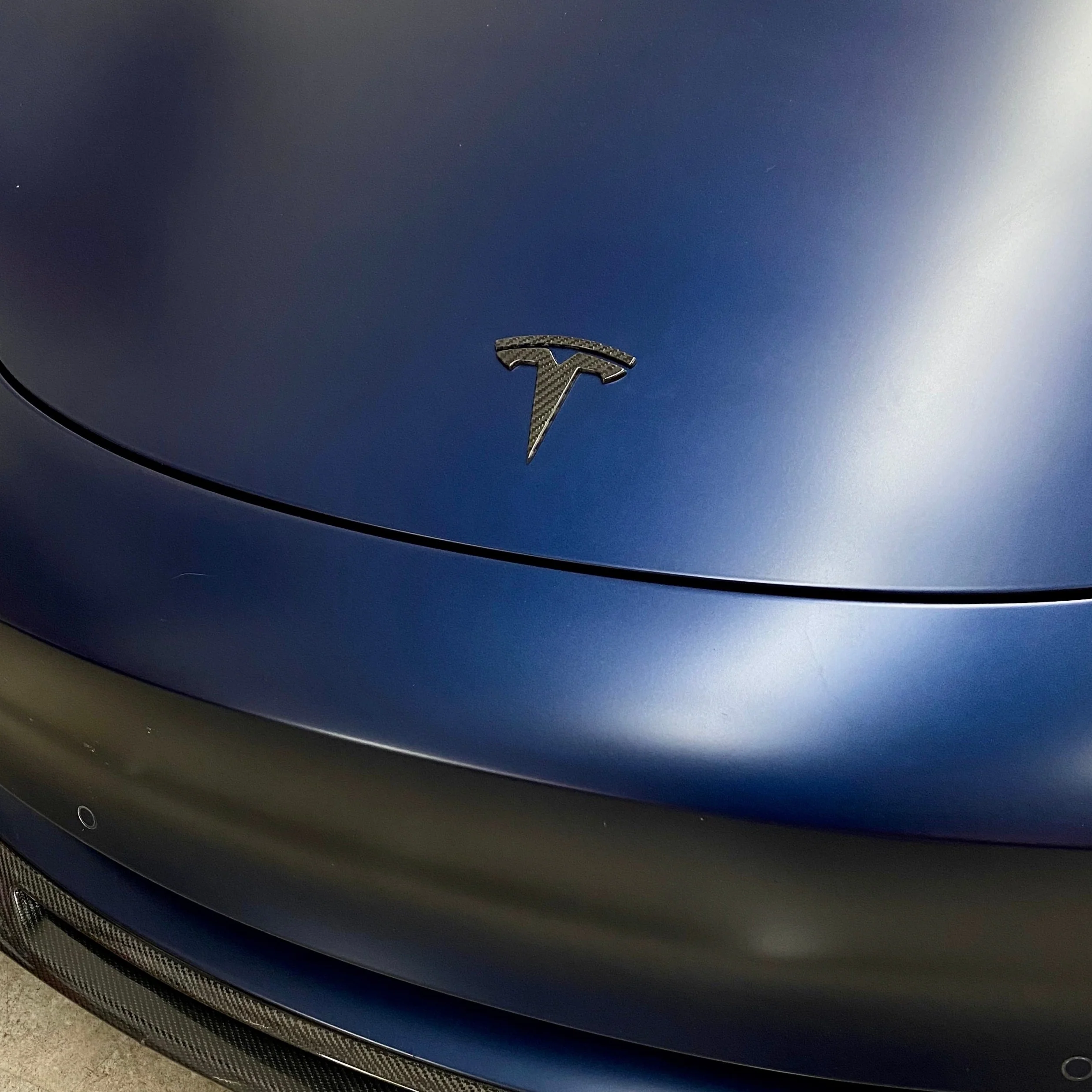 Model 3 T Logo Overlay (4 Pieces) Front & Back - Real Molded Carbon Fiber - Image 4