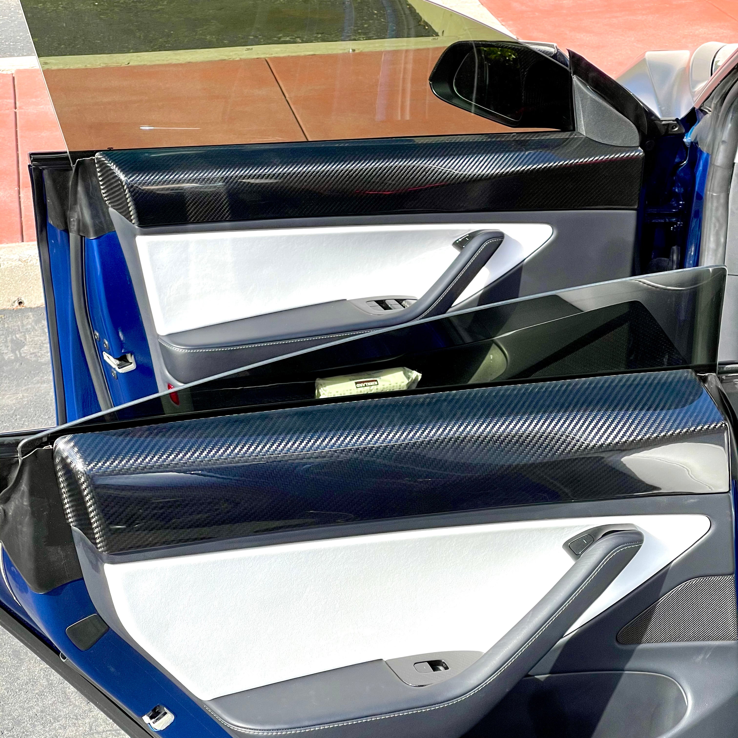 2017- 2023 | Model 3 Rear Door Panel Overlays - Real Molded Carbon Fiber - Image 6