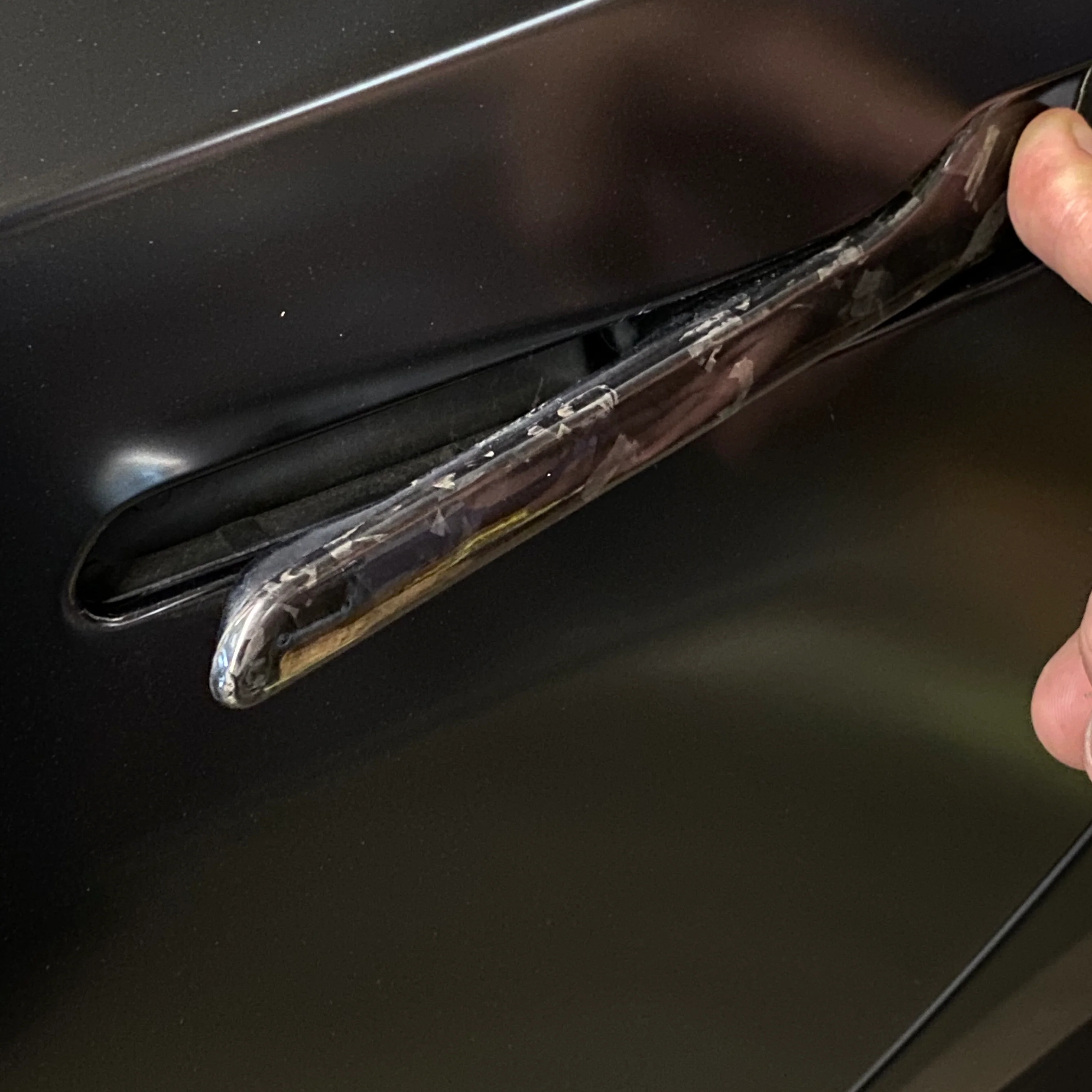 Model 3 Door Handle Overlays - Real Forged Carbon Fiber - Image 3