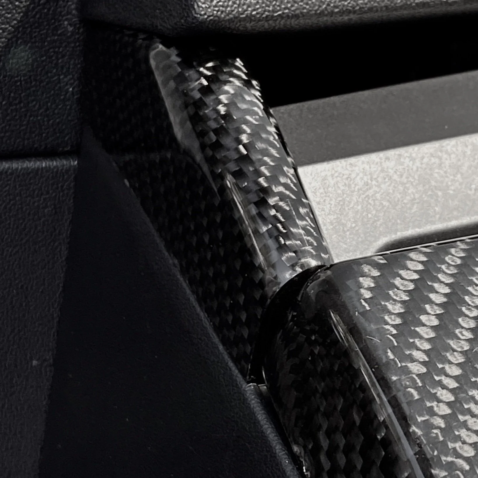 Model 3 & Y Dashboard End Cap Replacements - Real Molded Carbon Fiber - Image 3