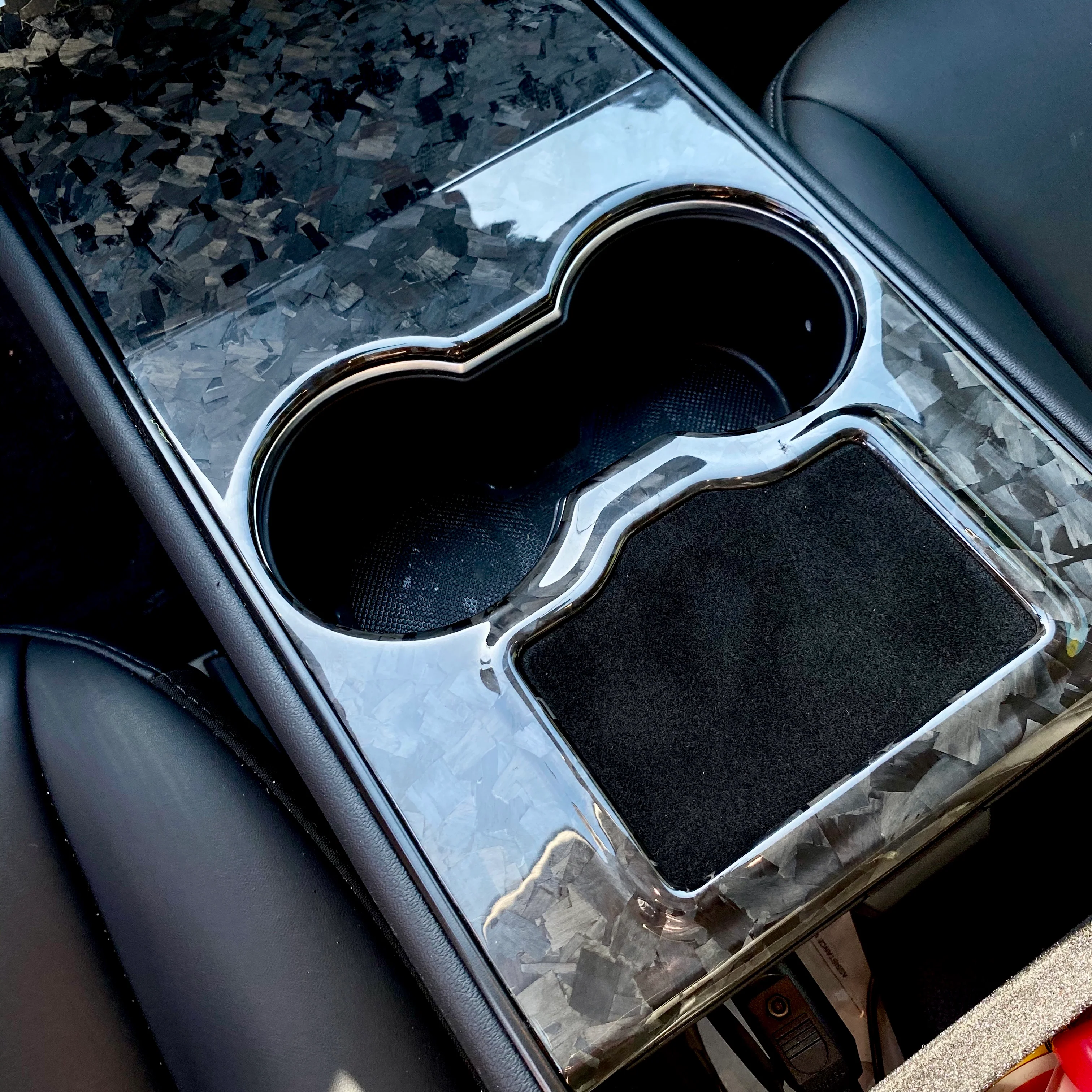 Model 3 & Y Center Console Overlay (Gen. 1) - Real Forged Carbon Fiber - Image 6