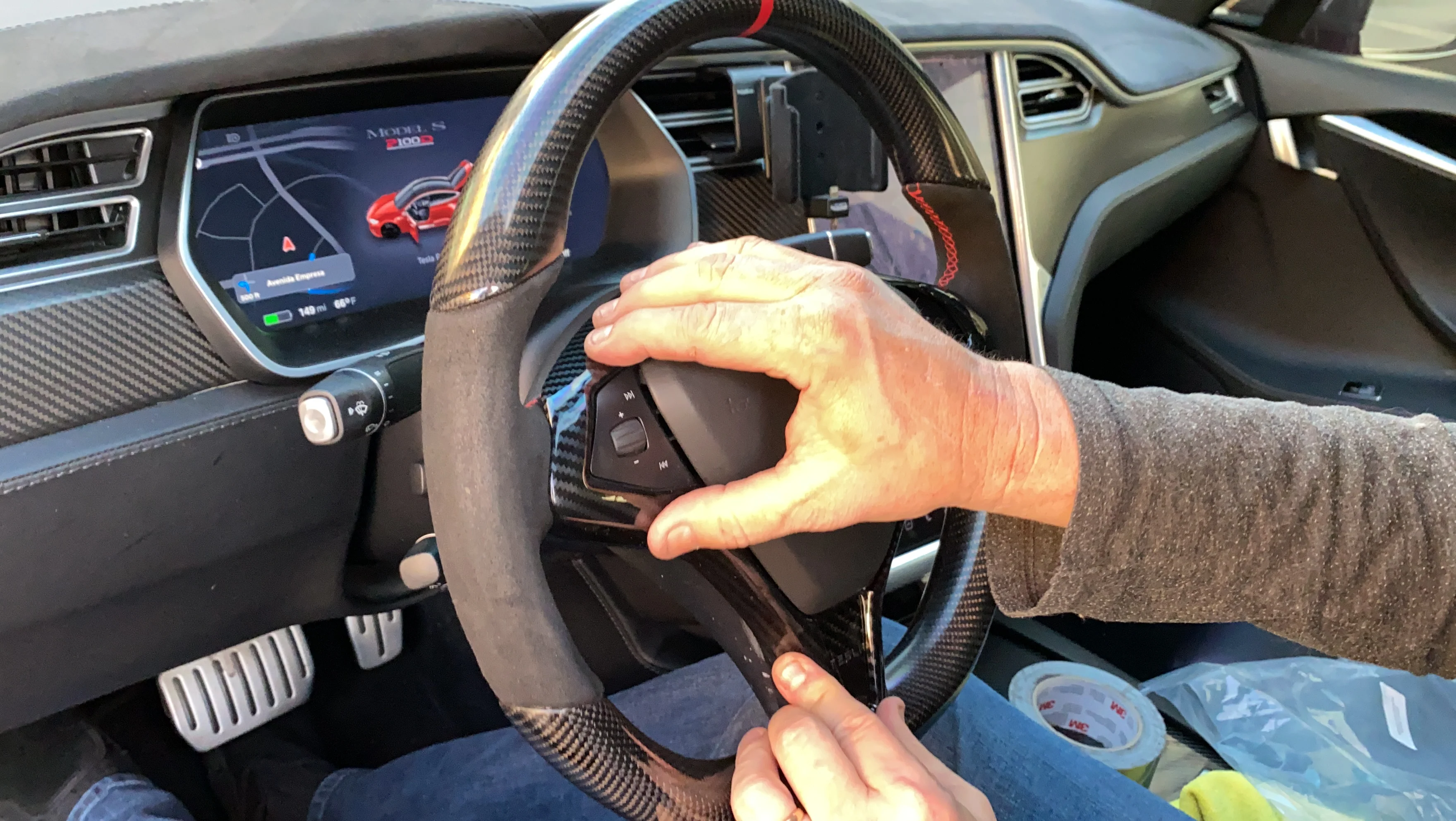 2012-2020 | Model S & X Steering Wheel Bezel Cap - Hydro Carbon Fiber Coated - Image 12