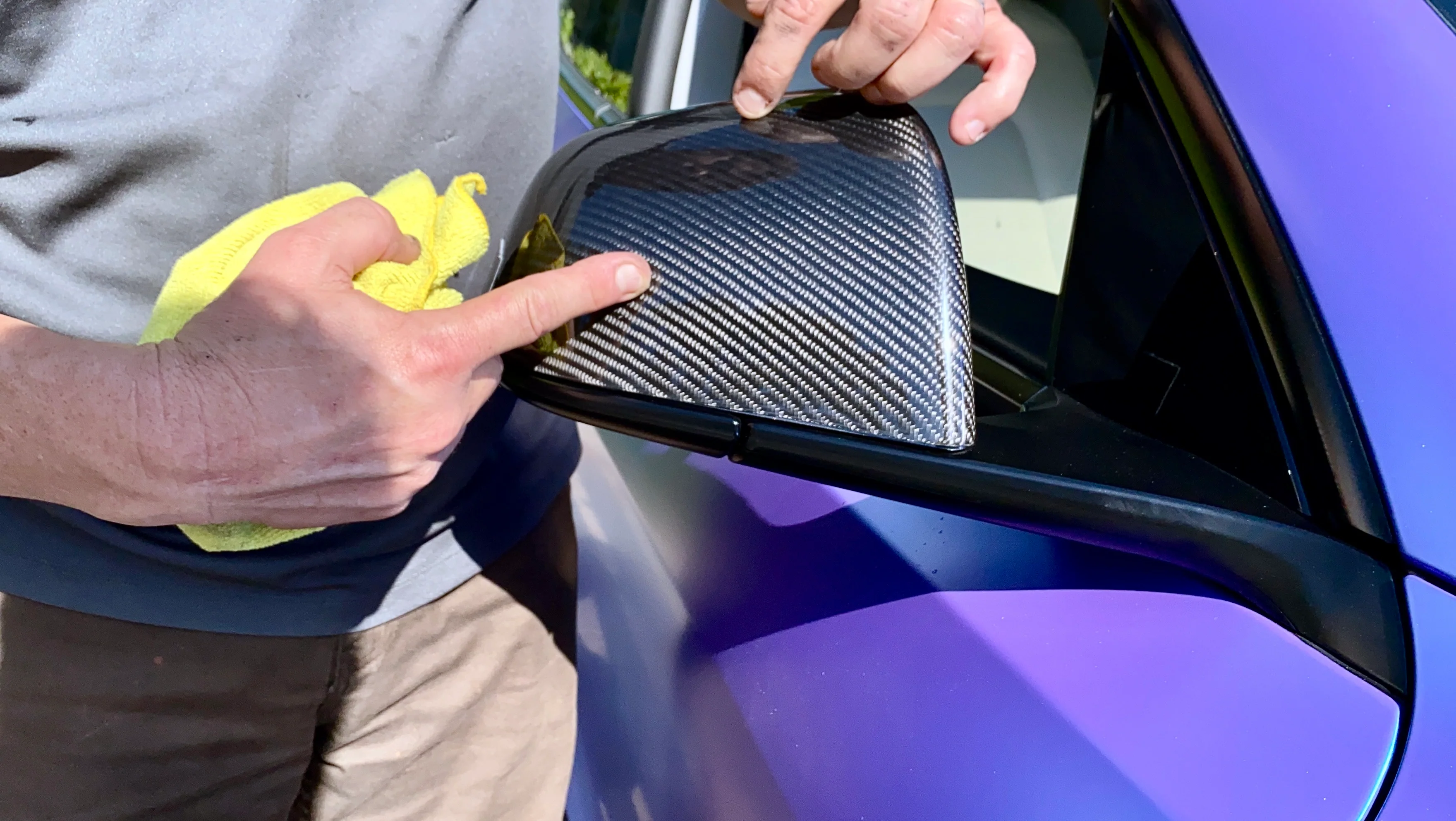2020-2025 | Model Y Side View Mirror Overlays Cap Covers (1 Pair) - Real Dry Molded Carbon Fiber - Image 4